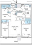 パークシティ中野ザタワーエアーズ 1416 間取り図