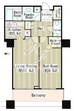 白金タワー 1405 間取り図