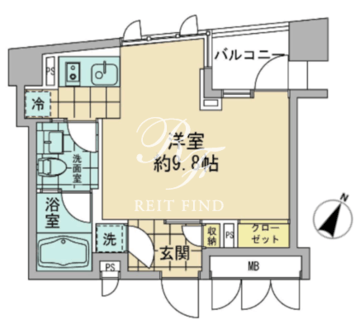 アズ日本橋人形町 502 間取り図