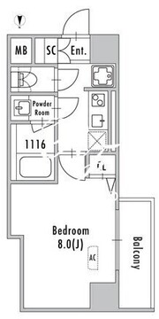 グランパセオ押上八広 606 間取り図