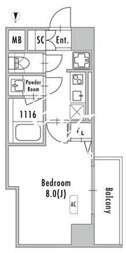 グランパセオ押上八広 706 間取り図