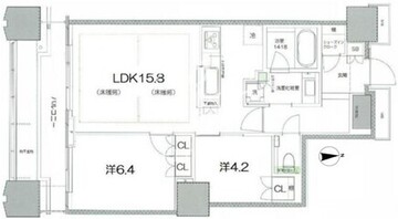 富久クロスコンフォートタワー 2411 間取り図