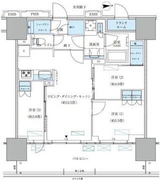 パークアクシス西大島コンフォートスクエア 1412 間取り図