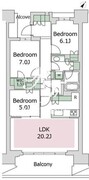 晴海フラッグ PARK-E-1603 間取り図