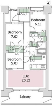 晴海フラッグ PARK-E-1603 間取り図