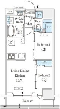 プライムブリス深川住吉 802 間取り図