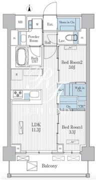 テラ蚕糸の森 609 間取り図