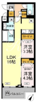 ロイジェント中目黒 502 間取り図