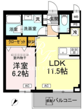 ロイジェント中目黒 204 間取り図