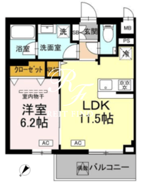 ロイジェント中目黒 404 間取り図