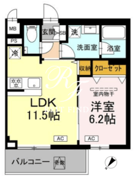 ロイジェント中目黒 305 間取り図