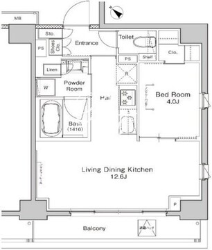プラウドフラット渋谷富ヶ谷 804 間取り図