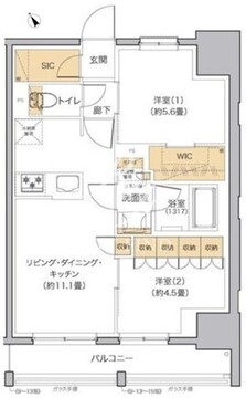 リビオメゾン田端 1403 間取り図