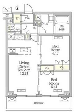 ミレーネ滝野川 107 間取り図