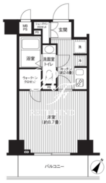 カスタリア初台 203 間取り図