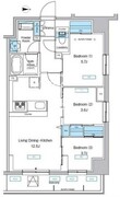 プレディアコート北千住 901 間取り図