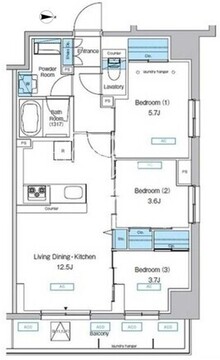 プレディアコート北千住 901 間取り図
