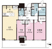 パークタワー西新宿 1802 間取り図
