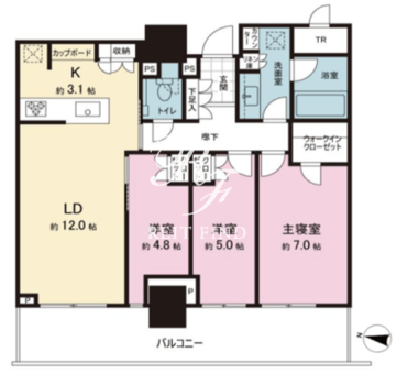 パークタワー西新宿 1802 間取り図