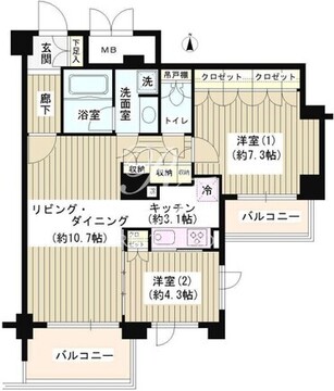 アゼリアテラス新宿 609 間取り図