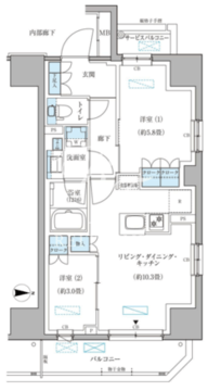 パークアクシス住吉ガーデンスクエア 313 間取り図