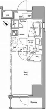 プレミアムキューブ品川戸越DEUX 604 間取り図