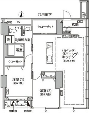 東雲キャナルコートCODAN 11-812 間取り図