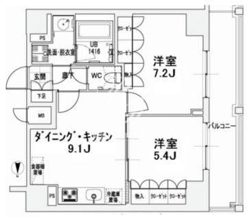 エスティメゾン王子 1302 間取り図