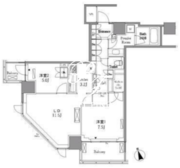 レジディアタワー目黒不動前 2110 間取り図