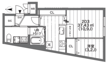 蔵創新中野bow 203 間取り図