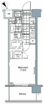 パークハビオ赤坂 302 間取り図