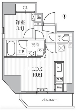 エスレジデンス入谷アレシア 1302 間取り図