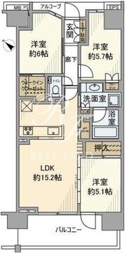プラウドシティ方南町 5階71.83㎡ 間取り図