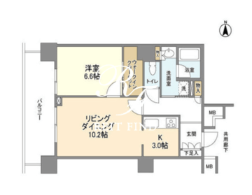 豊洲シエルタワー 2302 間取り図