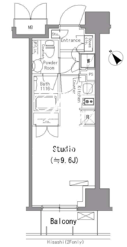 パークアクシス台東根岸 603 間取り図