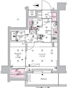 シーフォルム北千住 603 間取り図
