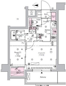 シーフォルム北千住 703 間取り図