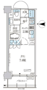 パークアクシス菊川ステーションゲート 406 間取り図
