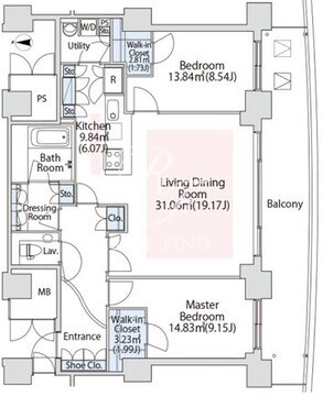 ラ・トゥール汐留 4805 間取り図