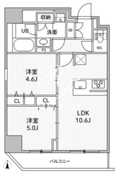 エスレジデンス住吉アクアハト 301 間取り図