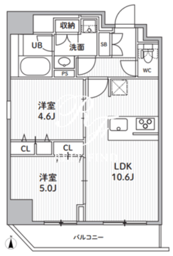 エスレジデンス住吉アクアハト 501 間取り図
