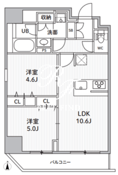 エスレジデンス住吉アクアハト 601 間取り図