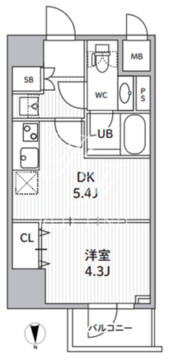 エスレジデンス住吉アクアハト 203 間取り図