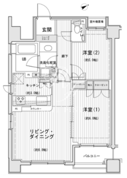 ドゥーエ銀座イースト2 1201 間取り図
