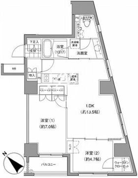 JP noie 小石川富坂 1402 間取り図