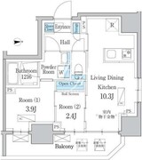 デュオフラッツ浅草田原町ネスト 202 間取り図