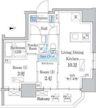 デュオフラッツ浅草田原町ネスト 202 間取り図