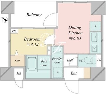 ドゥーエ銀座イースト3 604 間取り図
