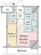 ドゥーエ銀座イースト3 908 間取り図