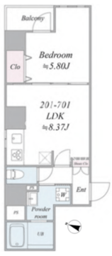 オークレスト板橋本町 501 間取り図
